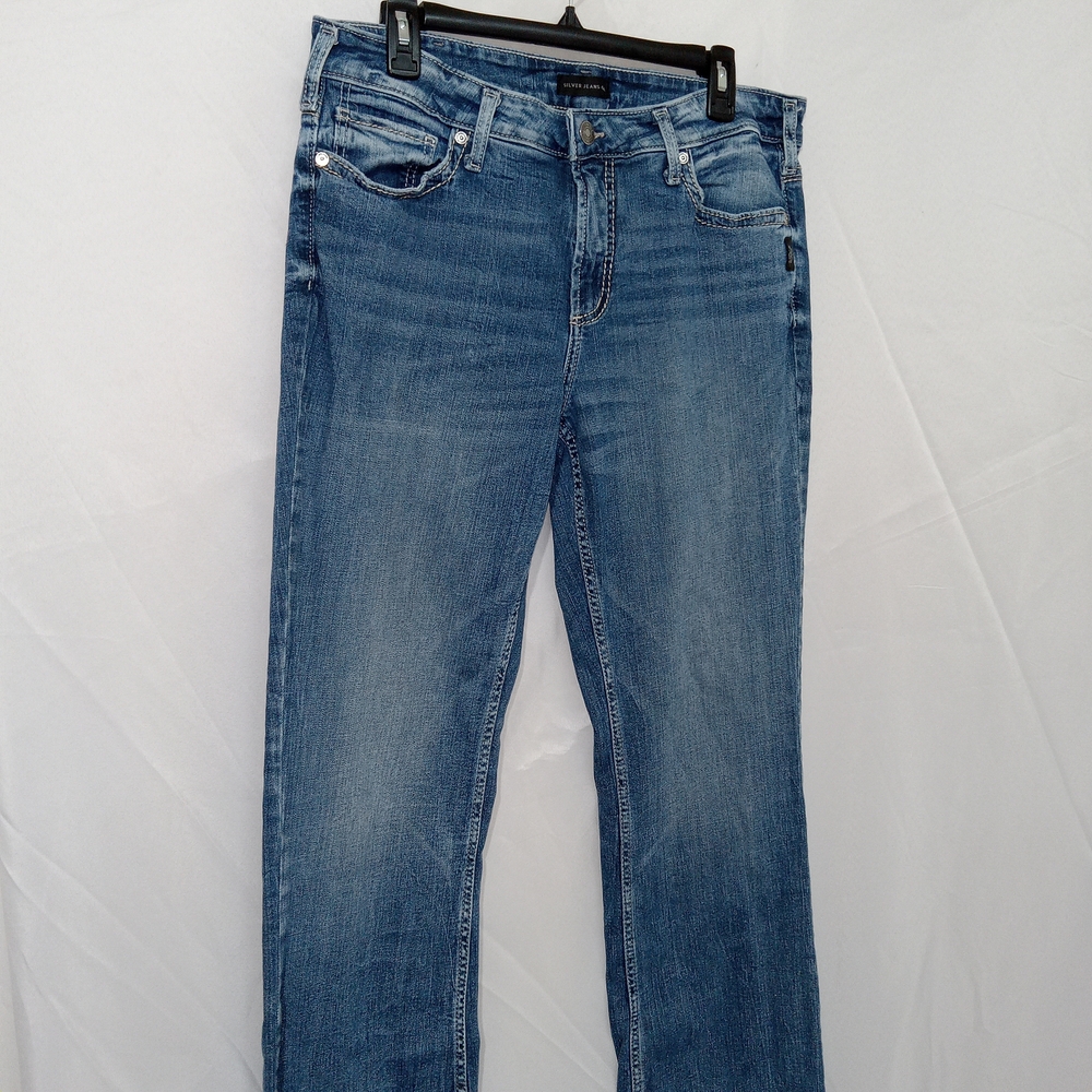 Silver Jeans Suki Flare Mid Rise Bootcut Denim Jeans Women’s 14/ L33 Stretch EUC - Picture 2 of 13